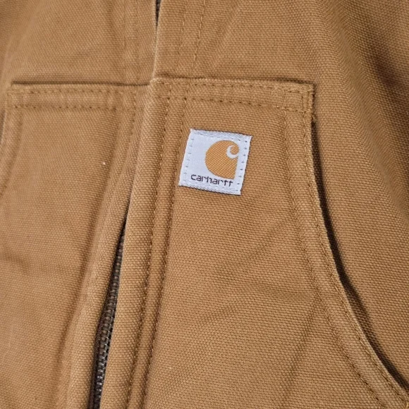 Carhartt Jacket Infant 12M Brown Hooded Insulated Canvas Workwear Boys Full Zip - Picture 3 of 9